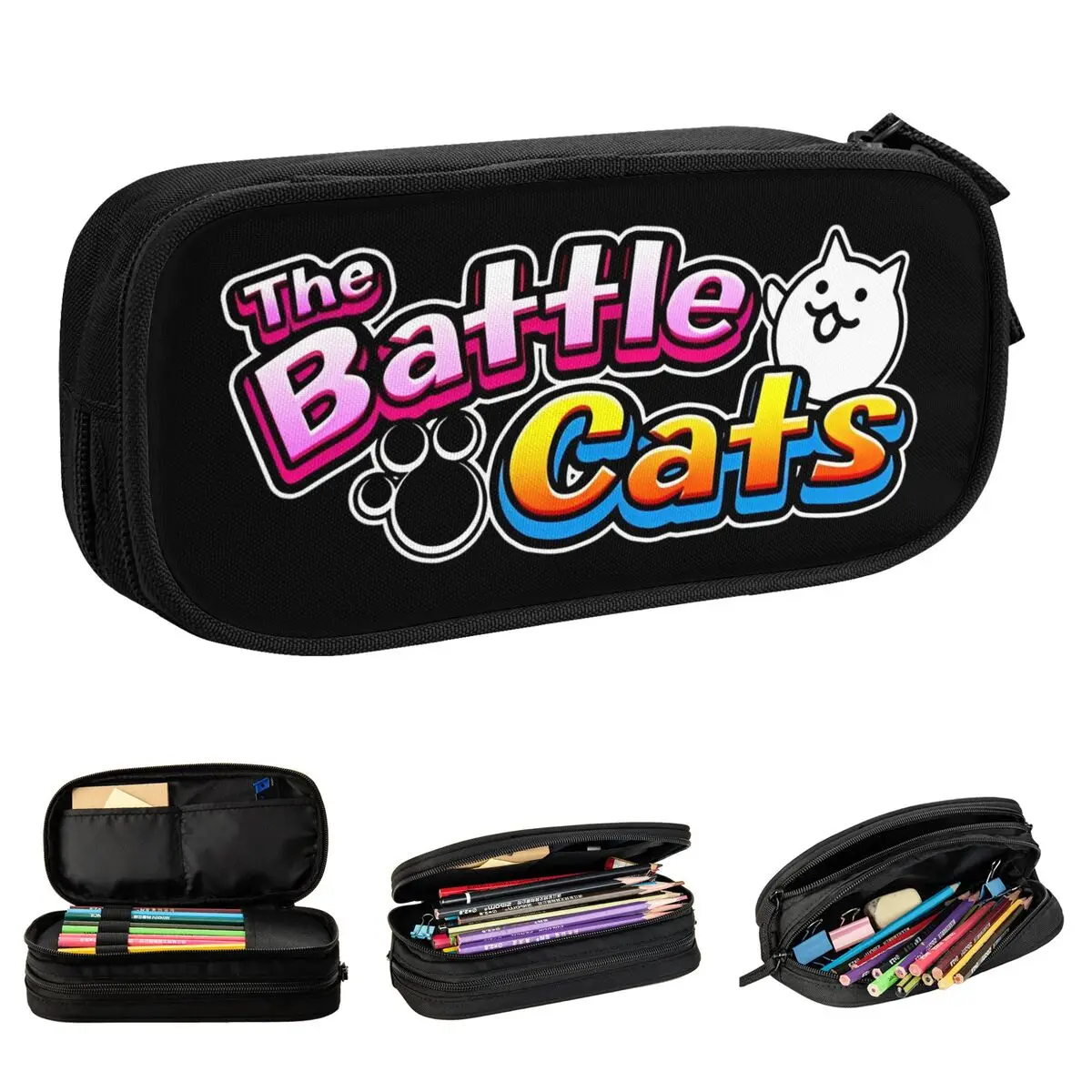 Nyanko Great War Battle Cats Pencil Cases Cute Warrior Cartoon Cute Pen Bags Kids Big Capacity School Pencilcases Accessories