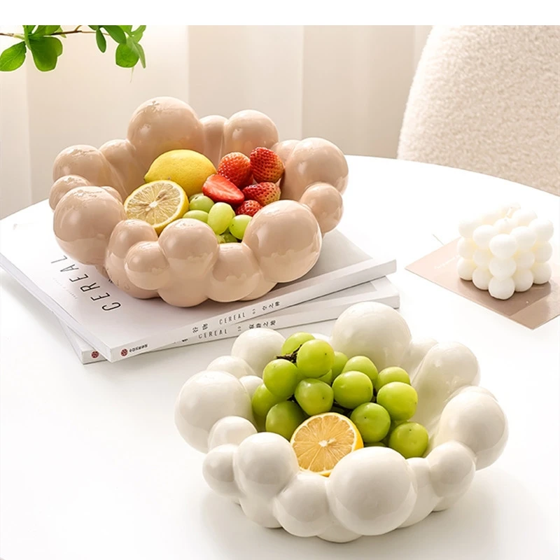 

Light Luxury Ceramic Fruit Plate Wedding Party Nut Snacks Living Room Storage Decoration Home Tableware