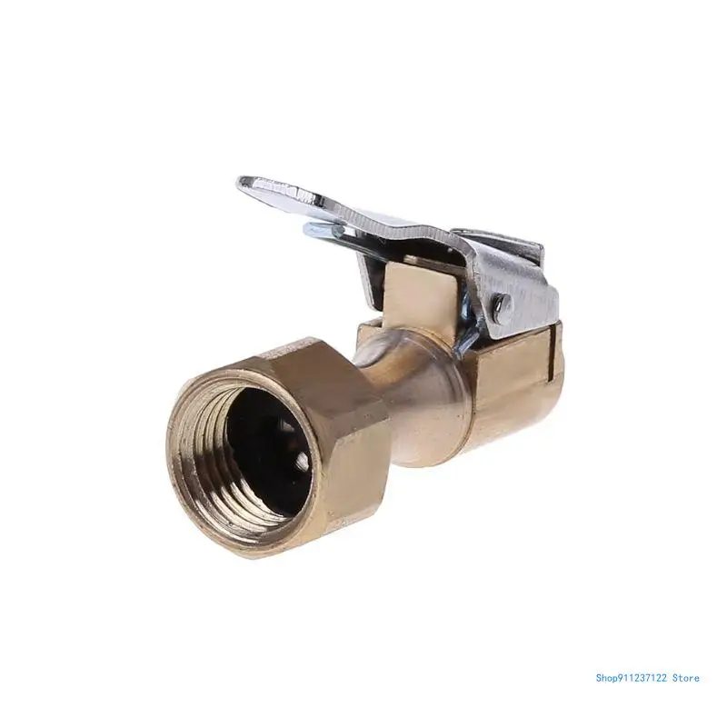 0.8cm Brass Tire Inflator Lock Chuck Air Compressor Quick Adapter with Clip Connector Tongue Car Accessorie