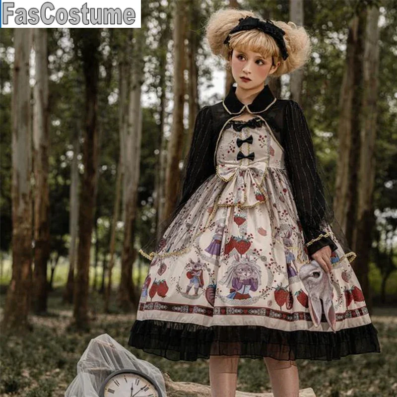 

Japanese Lolita JSK Dress Lolita Berry Forest Gothic Dark Vintage Victorian Princess Party Dress Sleeveless Lolita Dress