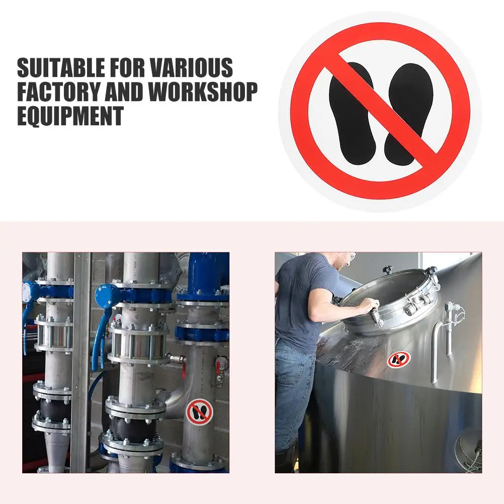 20 sztuk naklejki z ostrzeżeniem o bezpieczeństwie naklejka ostrzegawcza dotyczące bezpieczeństwa zakaz stąpienia na powierzchni naklejki zakaz kroków naklejka ostrzegawcza samoprzylepna Warni