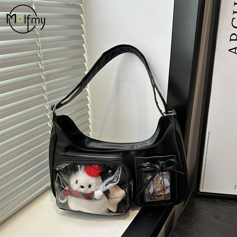 

Y2k Harajuku Shoulder Bag Women Korean Transparent Ita Bag School Crossbody Handbag Female Japanese Designer PreppyHandbag Purse