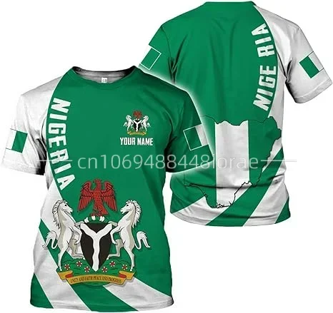 2023 Custom Name Nigeria Flag Emblem 3D T-shirts Clothes For Men Women Tees jersey Soccer Football Fans Gift T shirt