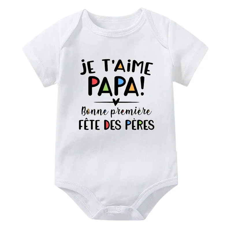 

I Love You Dad Happy 1st Father's Day Printed Baby Bodysuit Infant Short Sleeve Jumpsuit Newborn Summer Romper Toddler Outfit