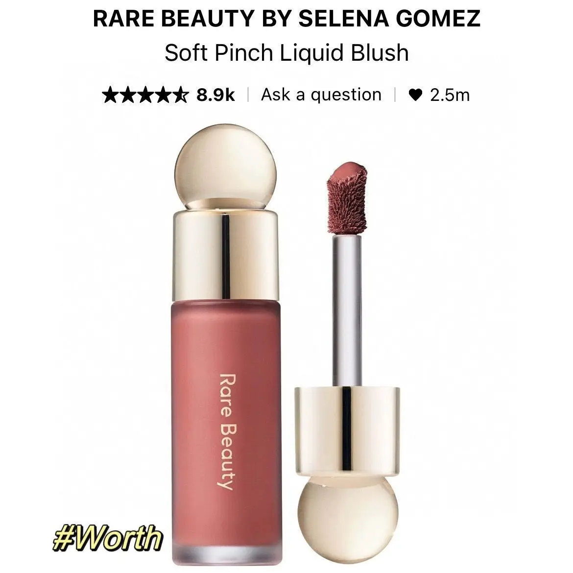 บลัชออน 3-in-1 Rare Beauty สำหรับแก้ม ตา ปาก เนื้อเนียนนุ่ม ติดทนนาน ใช้ได้หลายแบบ ขนาด 7.5 มล.