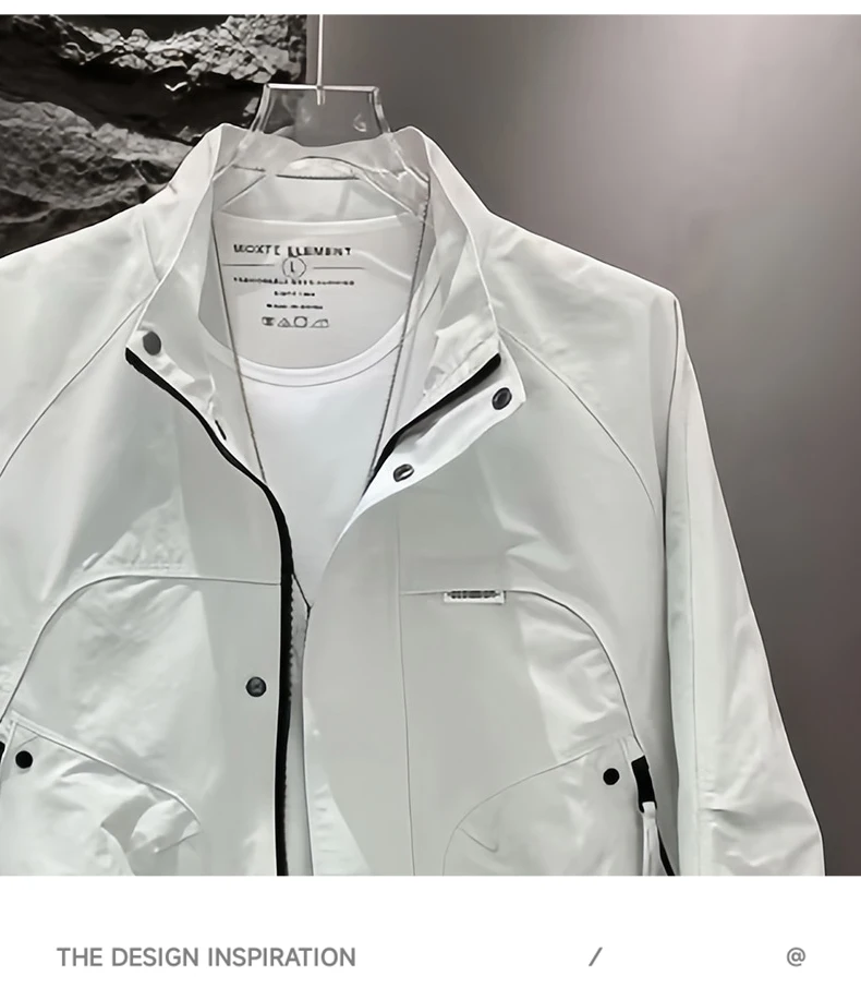 2025 New High-end Stand-up Collar Fashion Trendy Men's Jacket Jacket Daily Commuting Loose Casual Jacket