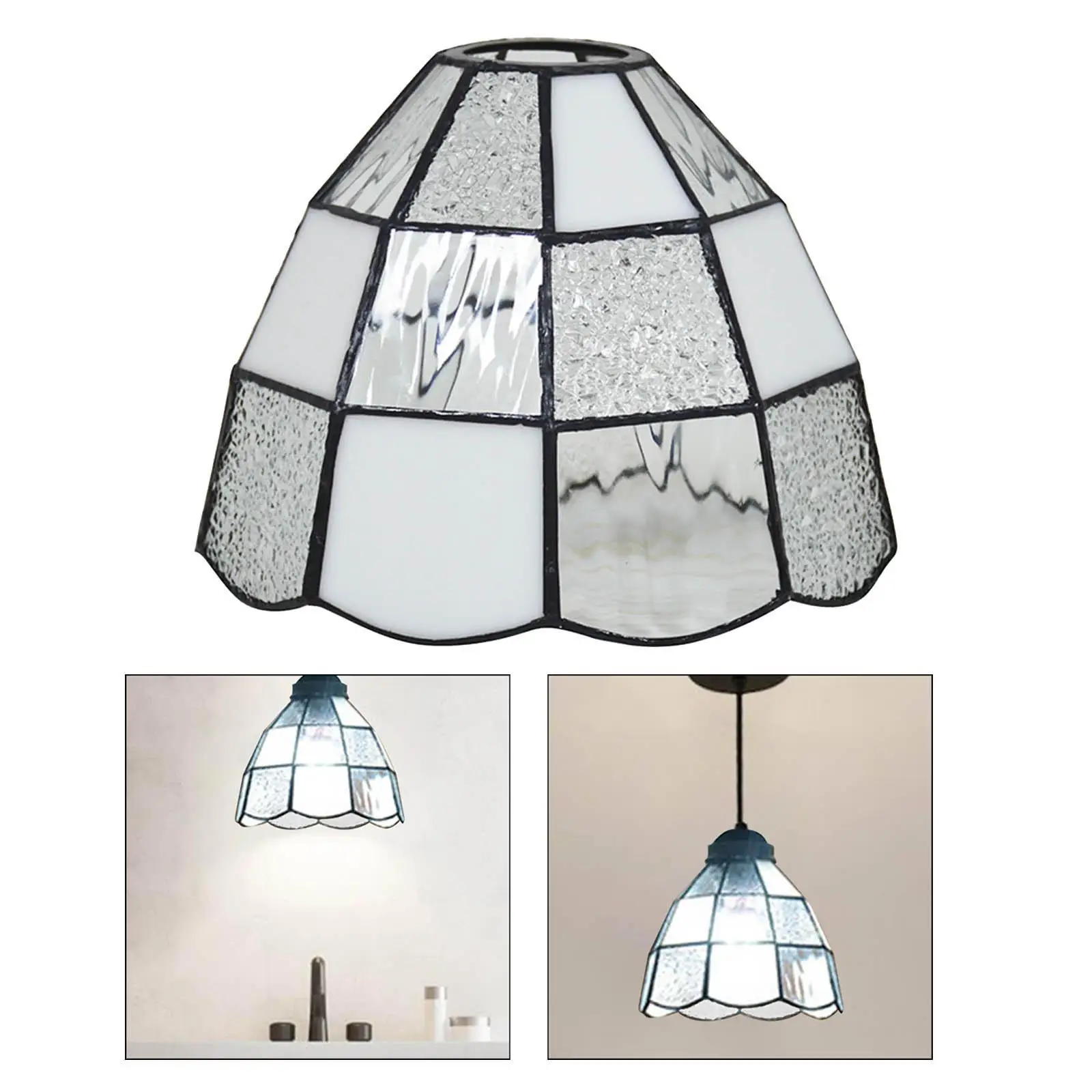 

Glass Lamp Shade Chandelier Cover Easy to Install for E26/E27 Ceiling Shade Light Fixture for Office Dining Room Cafe Hallway