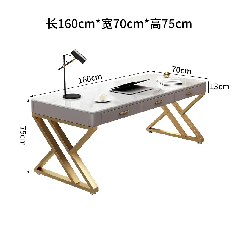 Light luxury rock board desk, modern computer desktop, simple office, home, study, bedroom, girl Economically