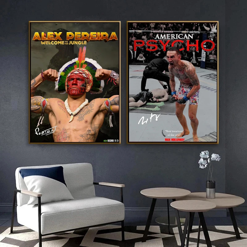 Modern UFC Champions Player Portrait Poster MMA Fighter Nate Diaz Jon Jones Canvas Painting Wall Art for Living Room Decor Mural - view 4