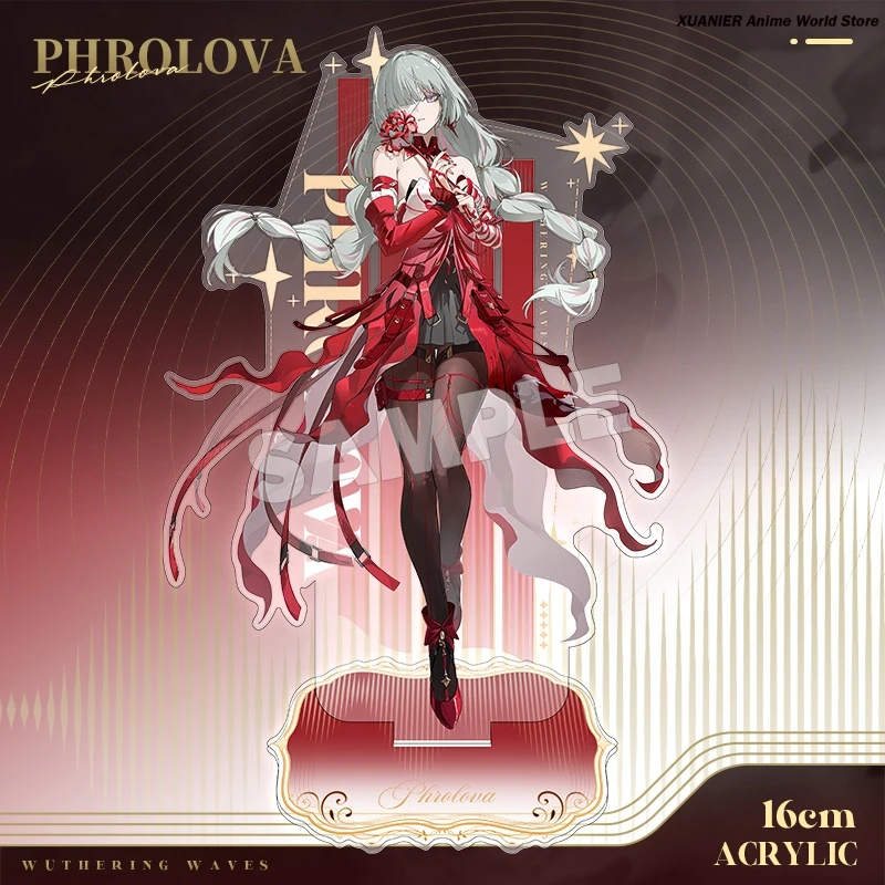 Game Anime Wuthering Waves Cartethyia IUNO AUGUSTA Theme Standing Sign Acrylic Stand Model Plate Cosplay Desktop Decor