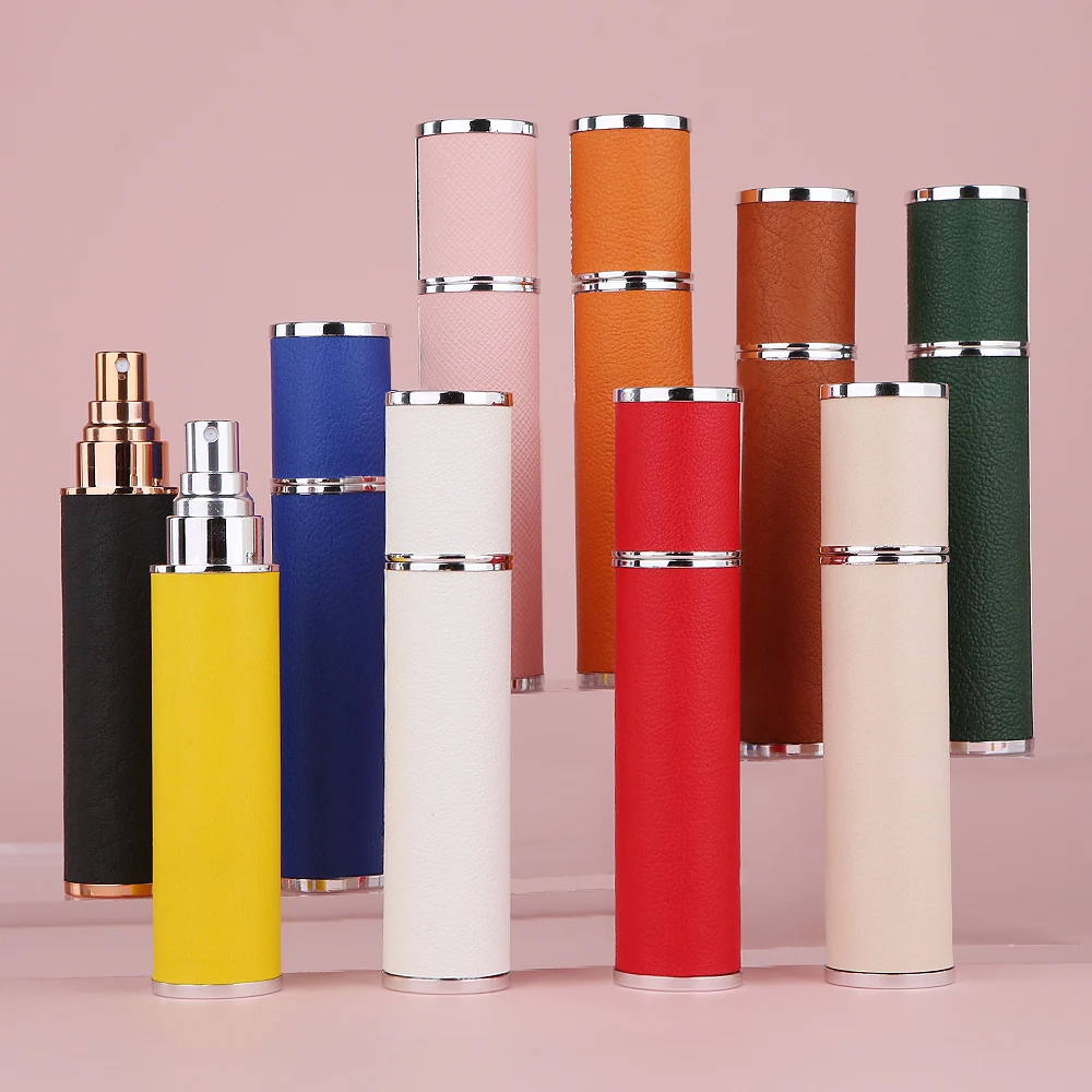 

10ml 10/20PCS Leather Exterior and Glass Liner, Color Options Luxury Perfume Refillable Spray Bottles