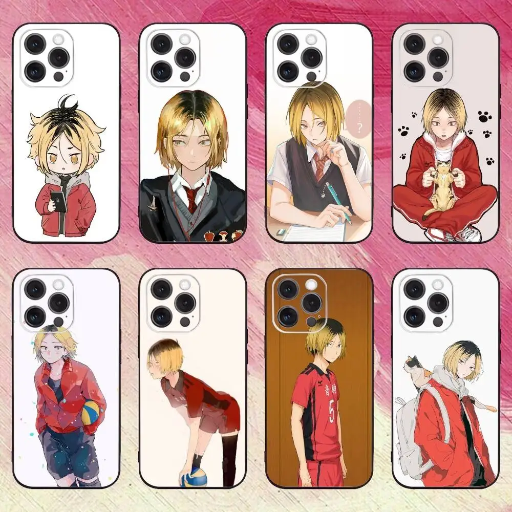 

Anime Kenma Kozume Phone Case For iPhone17,16,15,14,13,12,11 Plus,Pro Max Soft Black Cover