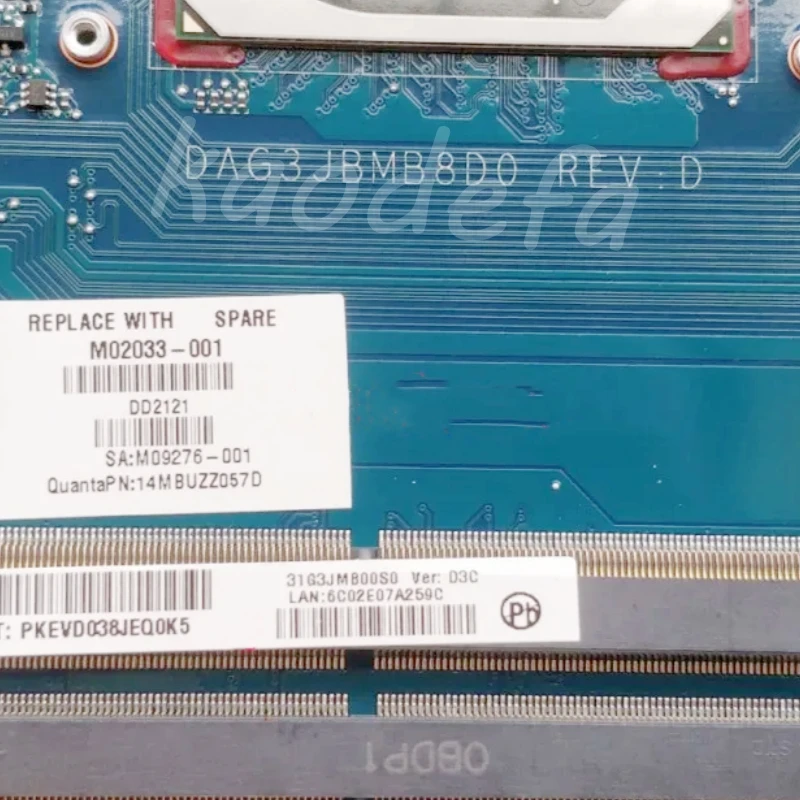 DAG3JBMB8D0สำหรับ HP TPN-Q241 16-A แล็ปท็อปเมนบอร์ดซีพียู: I5-10300H SRH84 GPU: GTX1650 4GB DDR4 M02033-001 M02033-601ทดสอบตกลง