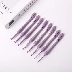 8Pcs/set Purple Crochet Hooks Set Craft Crochet Weaving Knitting Needles Hooks For Sewing Crafts Stitching 2.5-6.0mm