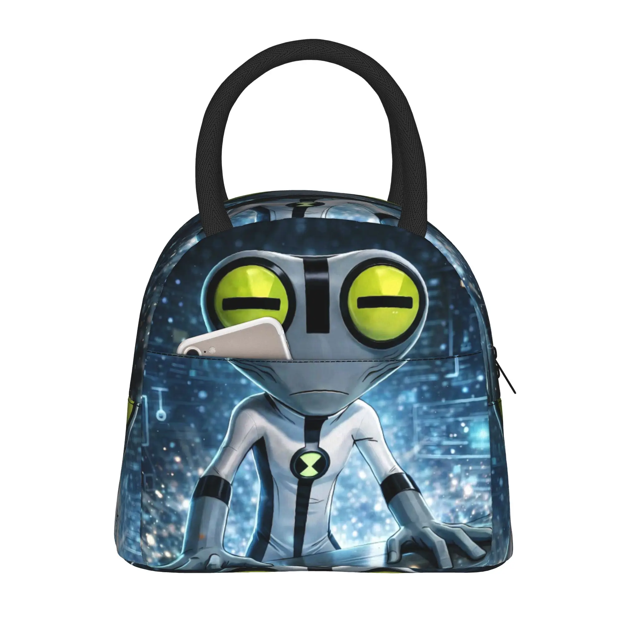 Back to school season Ben 10  Snack Bag Grey Matter Ben 10 Tech Art Washable Fashionable Daily Food Organizer Lunch Bag