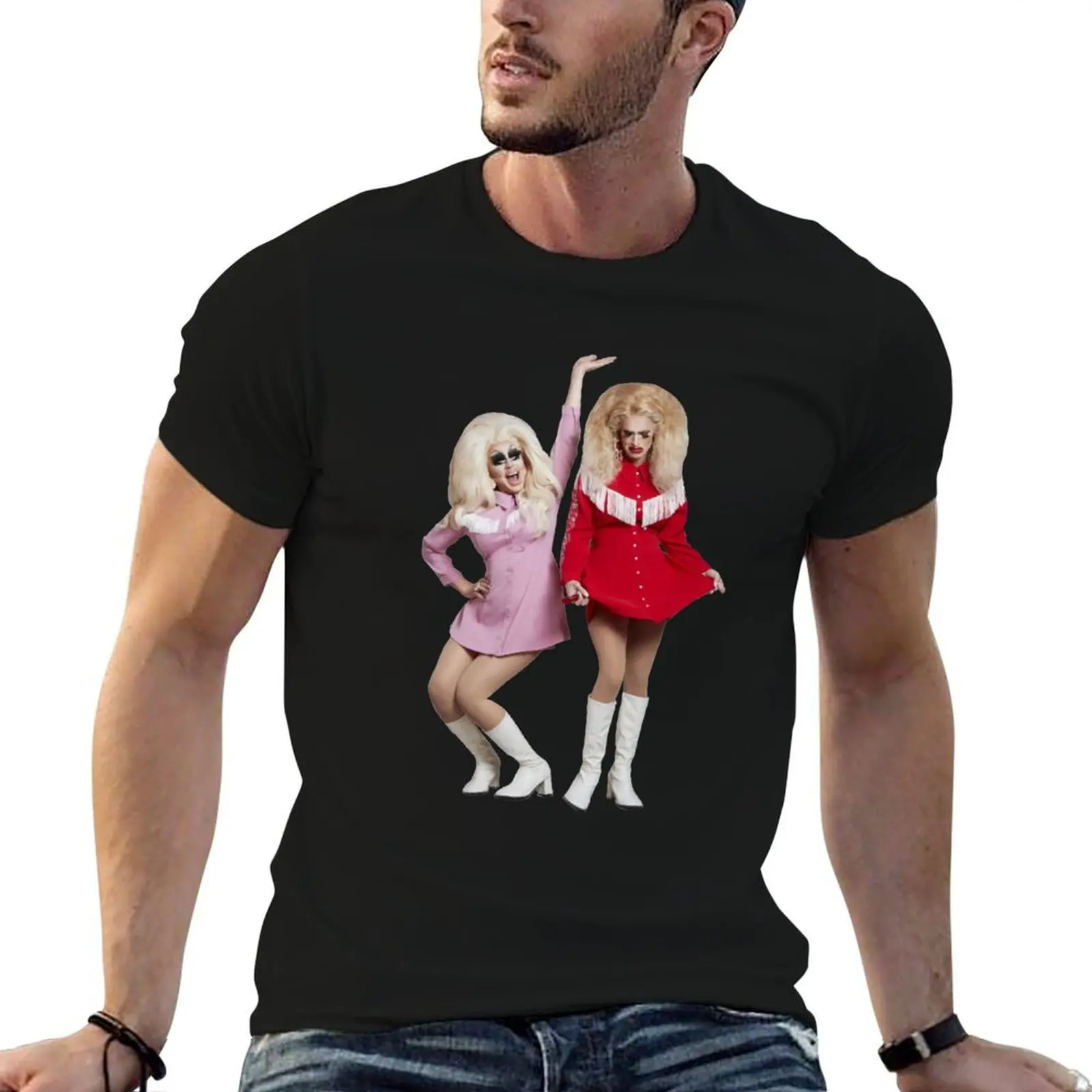 

Trixie and Katya Book Photoshoot UNHhhh T-Shirt t shirts for man pack white t shirts for man cotton funny T-Shirt