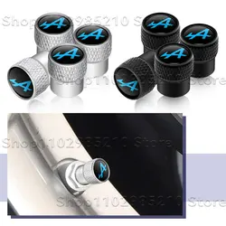 4Pcs/Set A Alpine Logo Car Wheel Tire Valve Stem Caps Dust Rim Covers Decor For Clio Scenic Logan Megane Captur Kadjar Duster