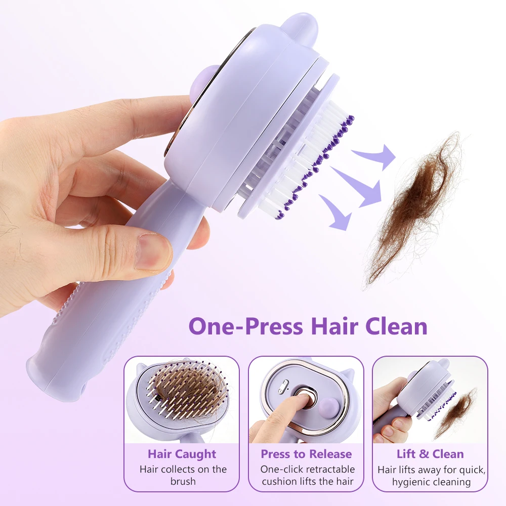 Mist Spray Comb Rechargeable Steam Hair Brush with Scalp Massage Anti-Static Detangling Comb for Dry Frizzy Hair view 6