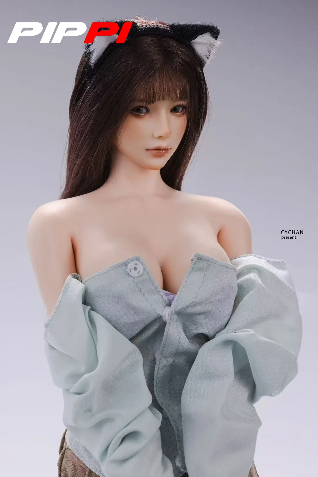 1/6 skala Sexy Nette Katze Ohr Hoop Katze Runde Milch Kopf Carving Zubehör Kopfbedeckung Modell Fit 12''Weibliche Soldat Action figur Körper