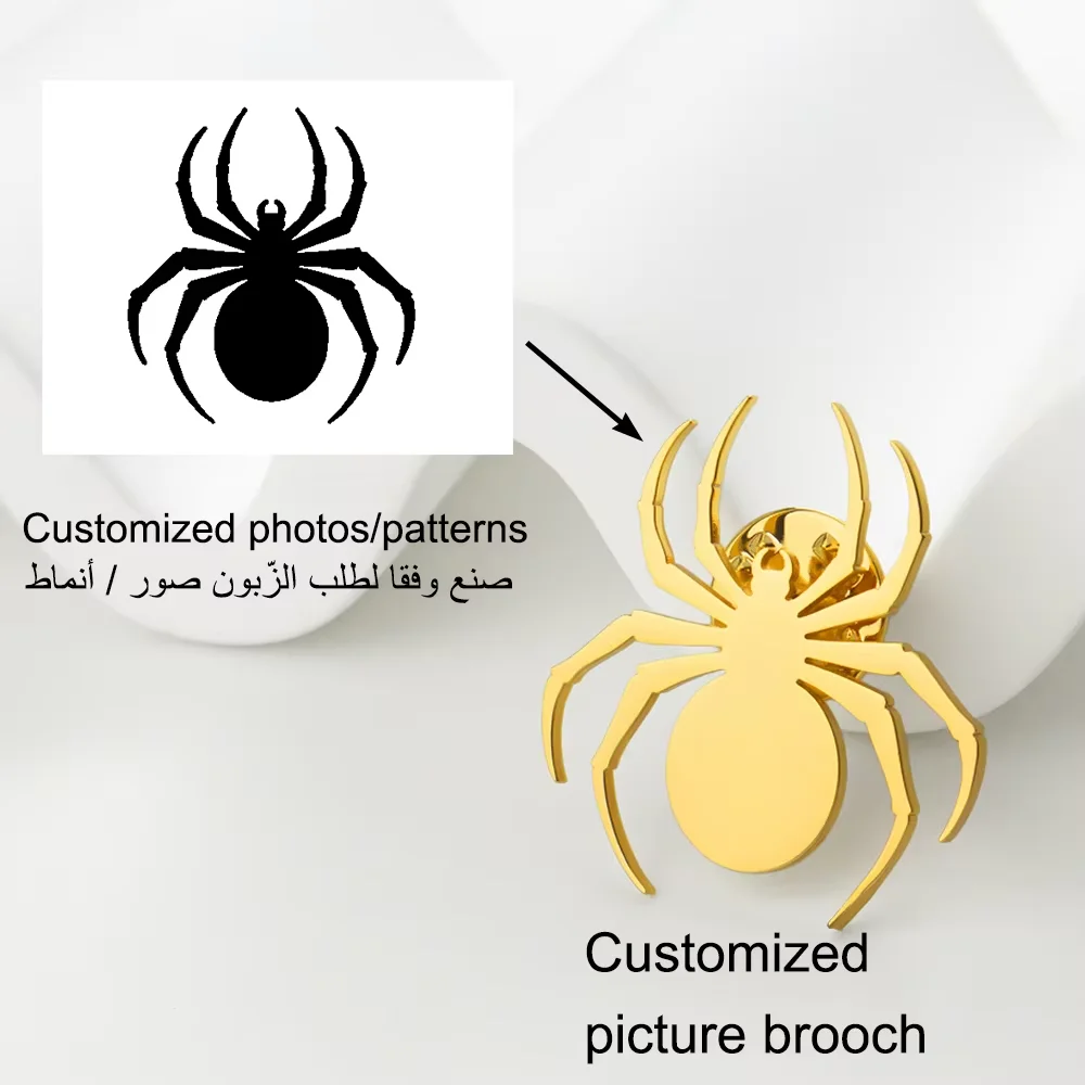 Personalized Company logo Painting Image Custom Brooch Lapel Pins Stainless Steel Collar Pin Gift Badges Jewelry for Clothes