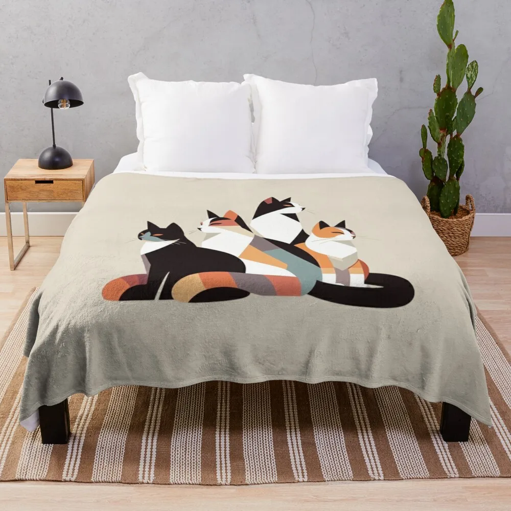 

Cats - Polygon minimalistic geometrical cats Throw Blanket sofa bed Large Giant Sofa blankets and throws Blankets