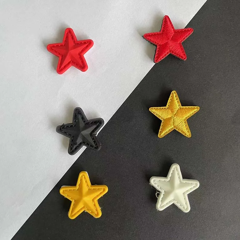 3*3CM/ PVC gomma piccola stella gancio Patch adesivi militari su zaino, stelle vestiti Applique ricamo gancio e toppa ad anello