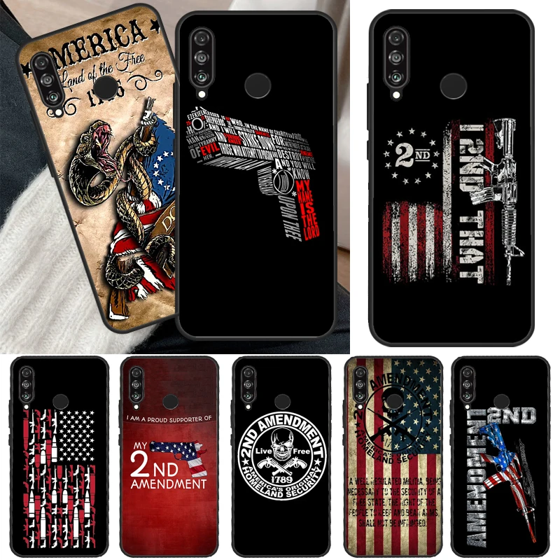 The 2nd Amendment American Flag For Honor 50 8X 9X 10i Case For Huawei P50 Pro P20 P40 P30 Lite P Smart 2021 Nova 5T Cover