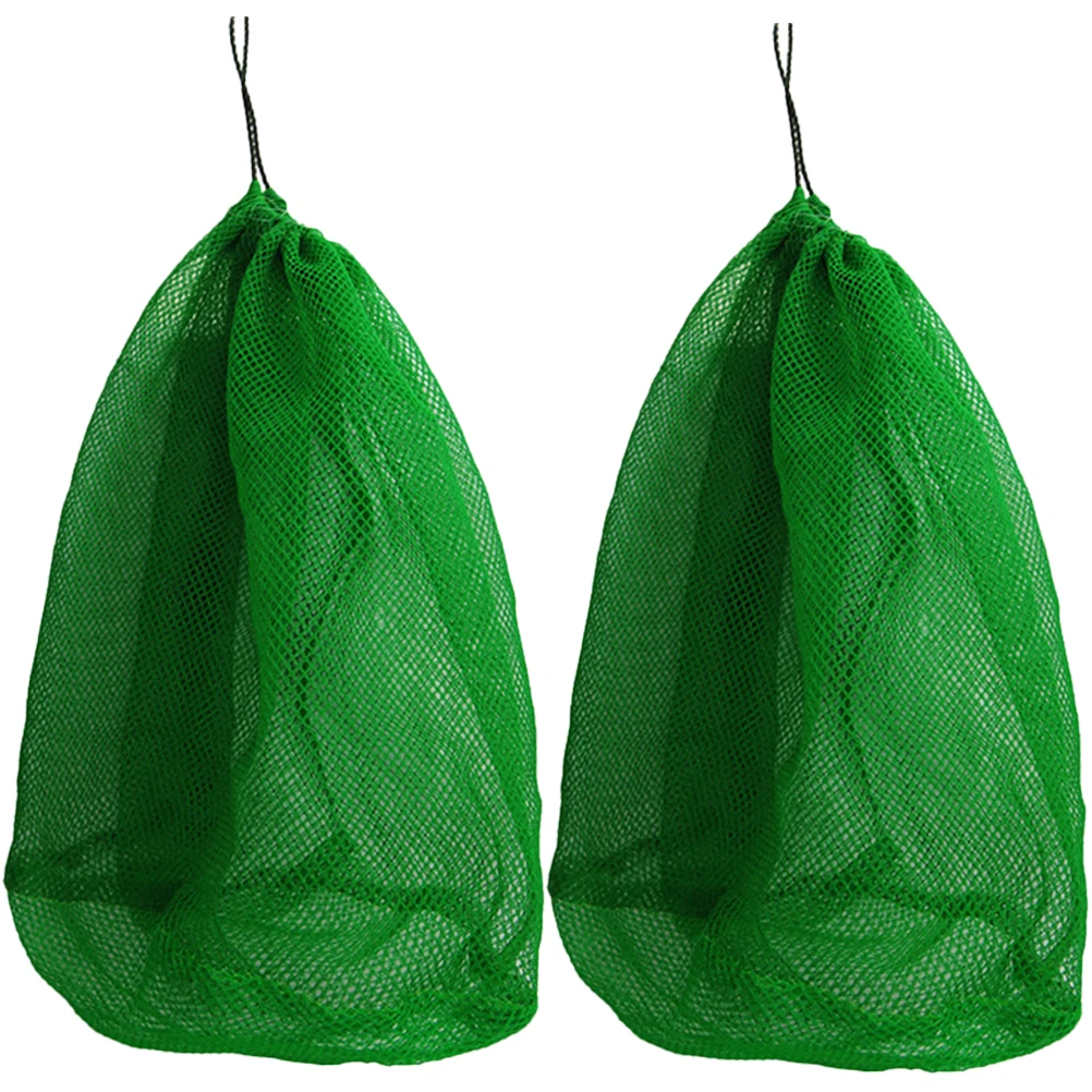 

2Pcs Fishing Bag Foldable 40cmx60cm Portable Drawstring Fish Net Nylon Mesh Outdoor Diving Bags Easy Clean Durability Reliable