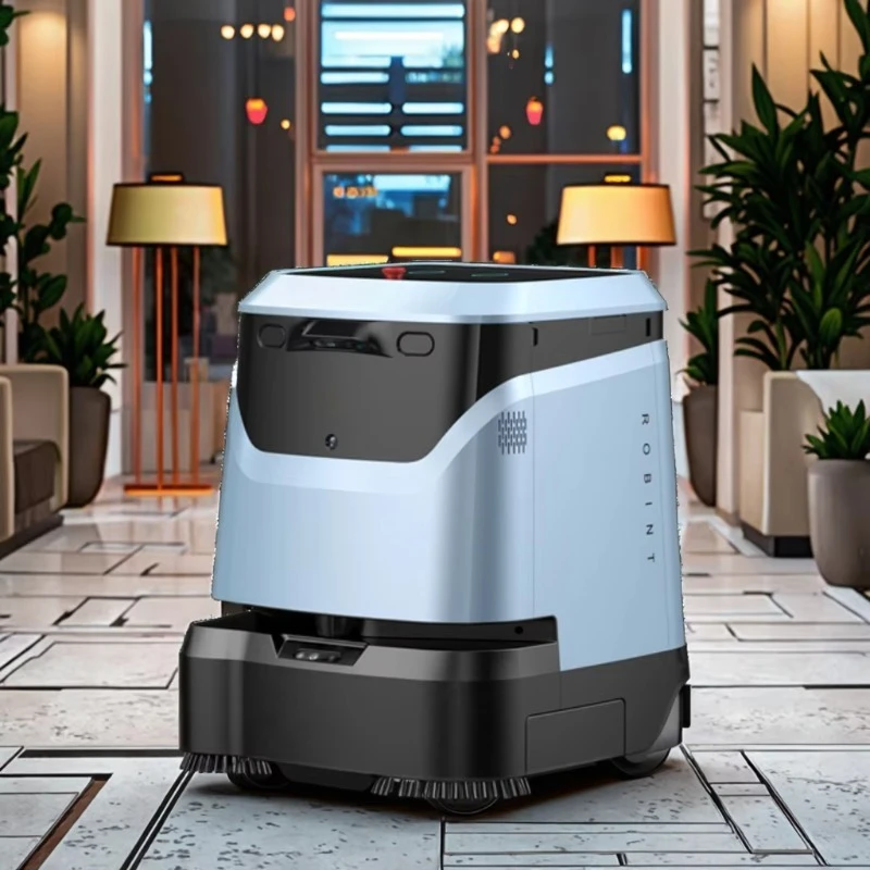 Intelligent commercial industrial vacuum cleaner robot with self-emptying water function for efficient floor cleaning
