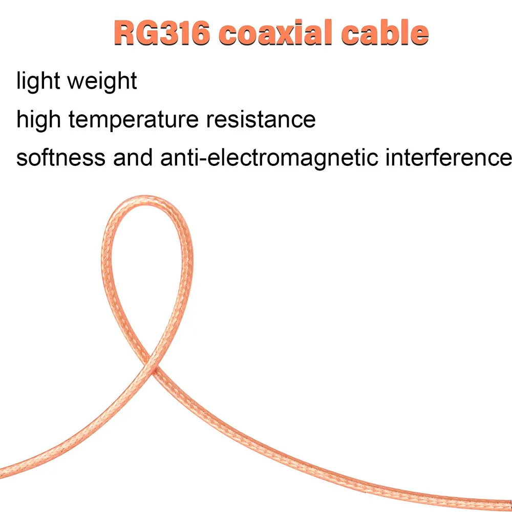 SMA Male to Female Bulkhead Extension Cable 6FT/2M RG316 Low-Loss Coaxial - 4G LTE Router, Cellular SDR, USB Dongle