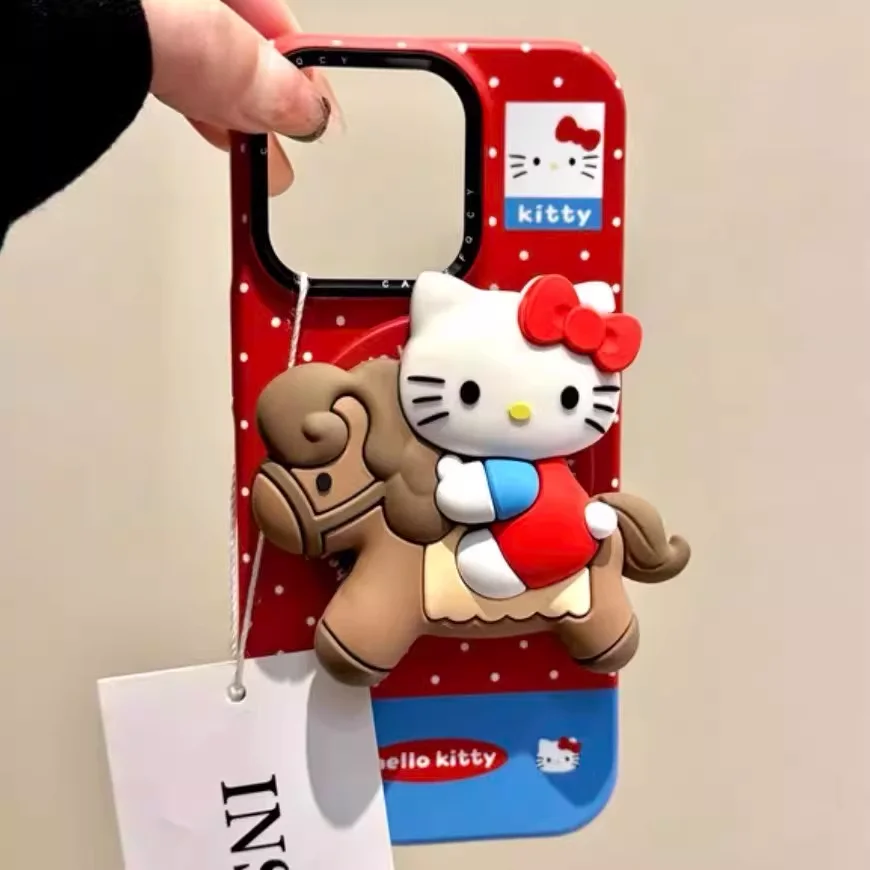 

Магнитный держатель-подставка Griptok для телефона с поддержкой MagSafe, милый дизайн Sanrio Hello Kitty, для iPhone, складной, с функцией беспроводной зарядки, держатель для чехла