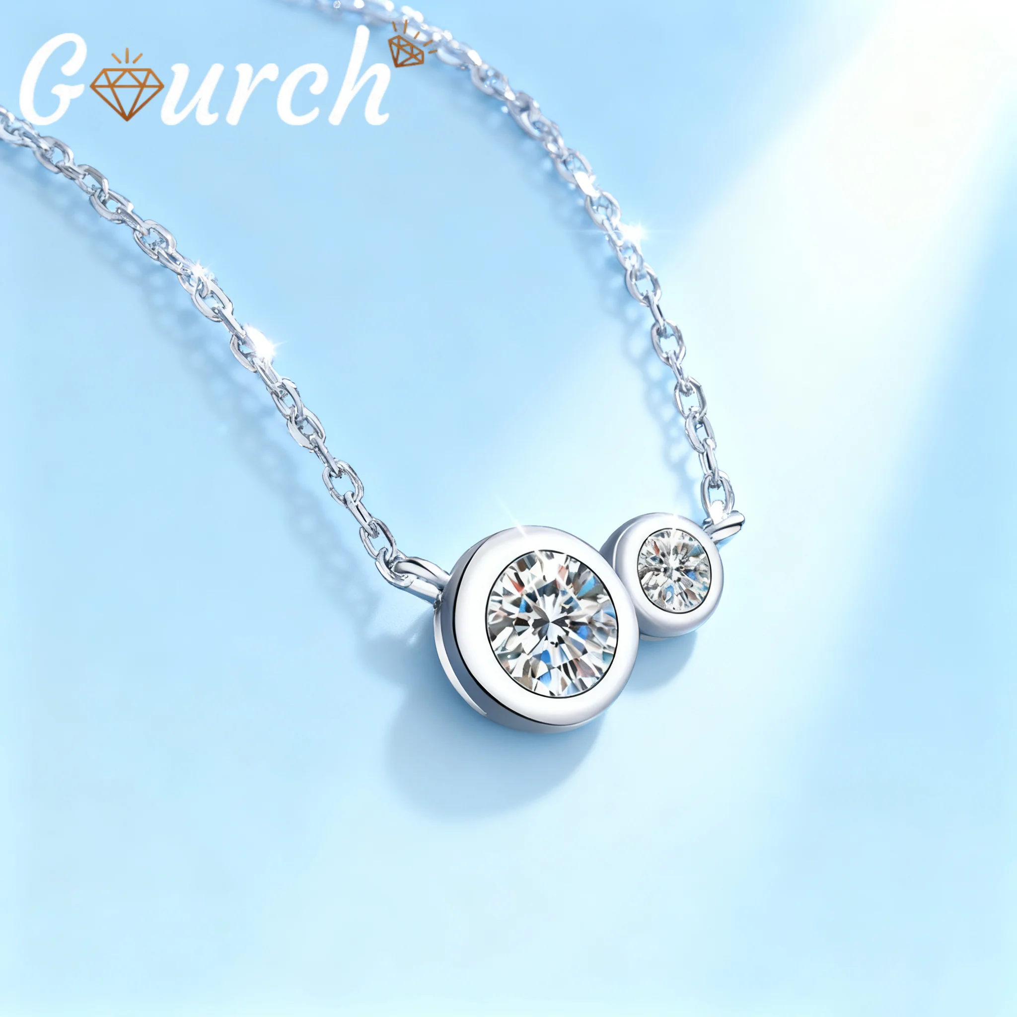 

Gourch Moissanite Necklace Bubble Pendant S925 Sterling Silver Minimalist Versatile Jewelry for Women Luxury Elegant Gifts