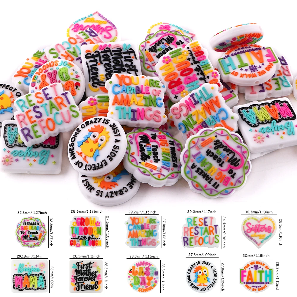 10 قطعة سيليكون التركيز حبة النص/هالوين/عيد الميلاد/مزيج الحيوان للمجوهرات أساور يدوية القلائد سلاسل المفاتيح اكسسوارات