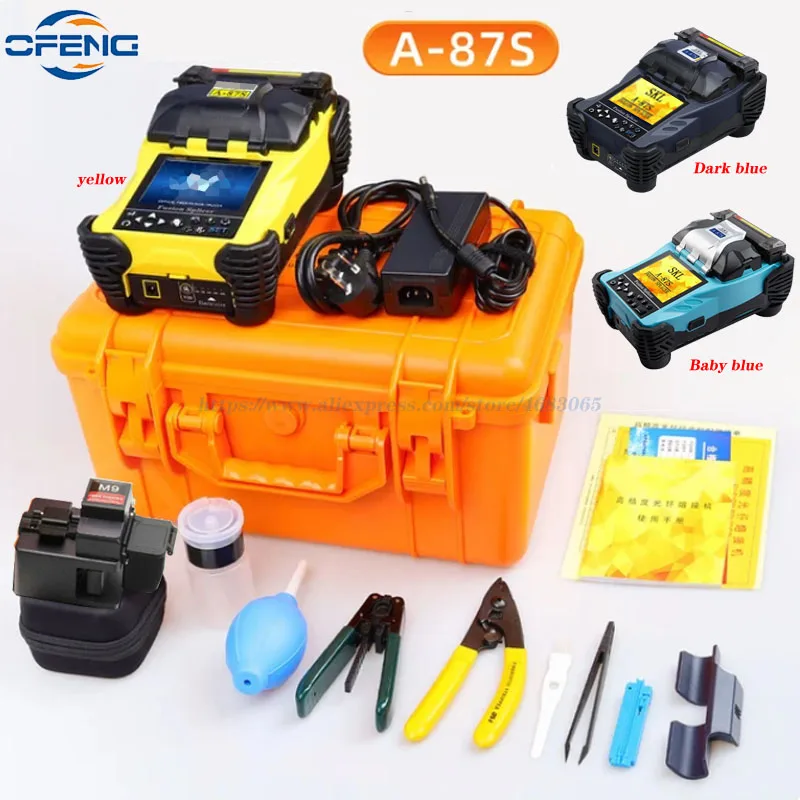 

Mini A-87S FTTH Splicing Machine Fully Automic Fiber Optical Fusion Splicer 9S Welding SM MM 9S Heating FTTX Tools