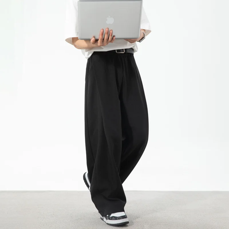 Autumn Winter Men's Suit Pants New Wide Leg Casual Pants 3D Pleated Design Draping Versatile Suit Pants Vintage Loose Trousers