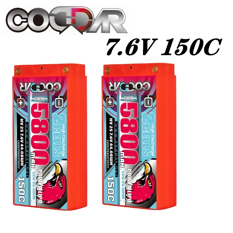 CODDAR 5800mAh 2S 150C 7.6V Lipo Battery For FPV Freestyle Drone Model Aircraft Ducted Fixed Wing With T/XT60 Plug Drone Battery