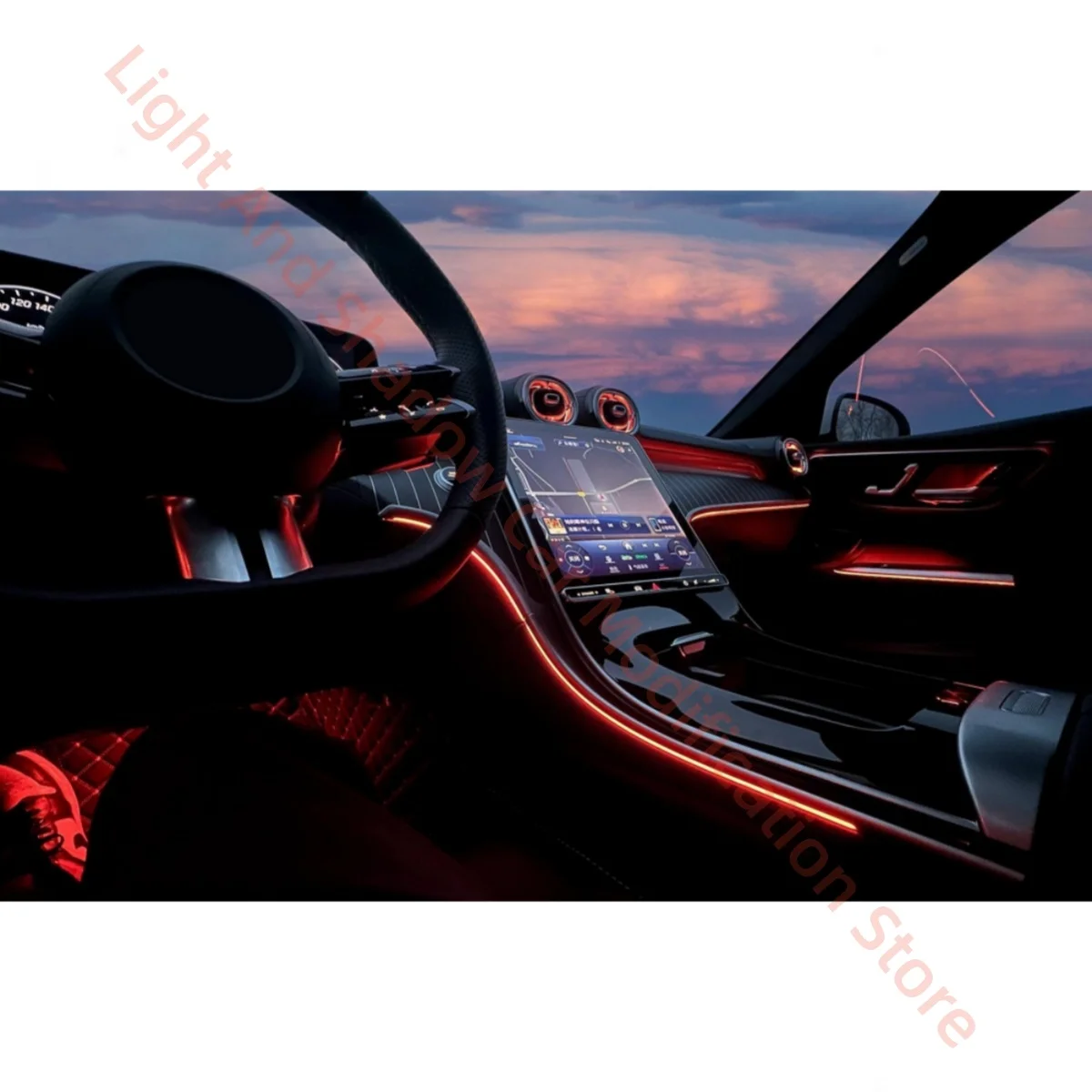 For Mercedes-Benz GLC X254 2023-2025 automotive interior light Car accessories Light and shadow co-pilot Backrest ambient light