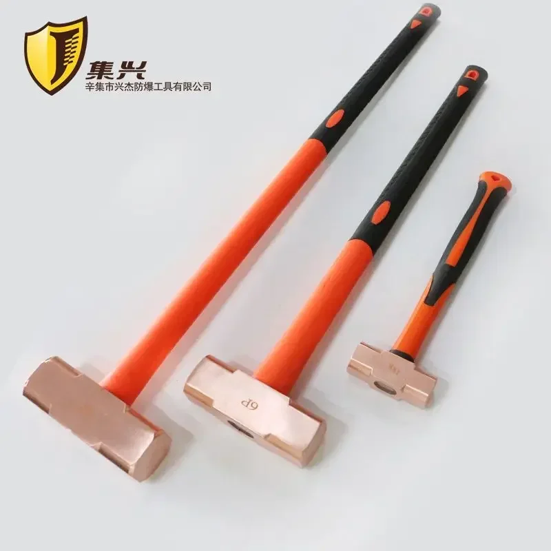 Red copper octagonal hammer with plastic handle Red copper hammer Red copper hammer Hand hammer Copper hammer 1p-10p