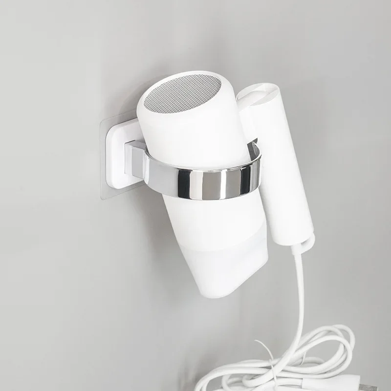 Mensola da bagno Portaoggetti Porta asciugacapelli a parete Organizzatore per rack Asciugacapelli Accessori da bagno Organizzazione Senza punzonatura