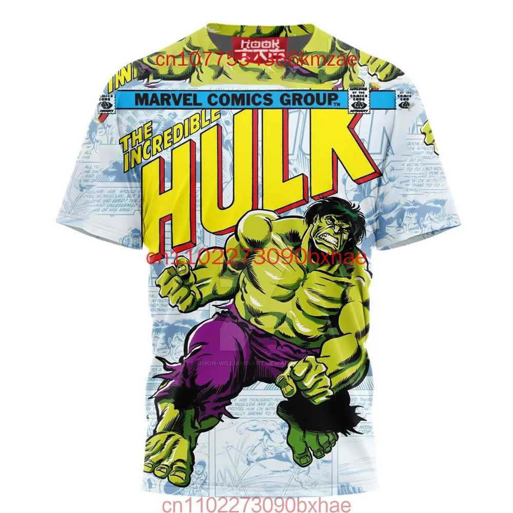 

Новая летняя мужская футболка Marvel Hulk с 3D принтом, модная мужская уличная повседневная мужская футболка с короткими рукавами большого размера