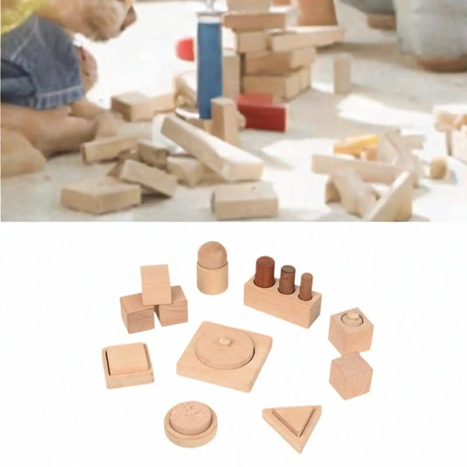 Montessori Toy Wooden Shape Puzzle Motor Activity Toy Geometric Matching Sorting Board for Infants Ages 1 2 3 4 5 Year Old