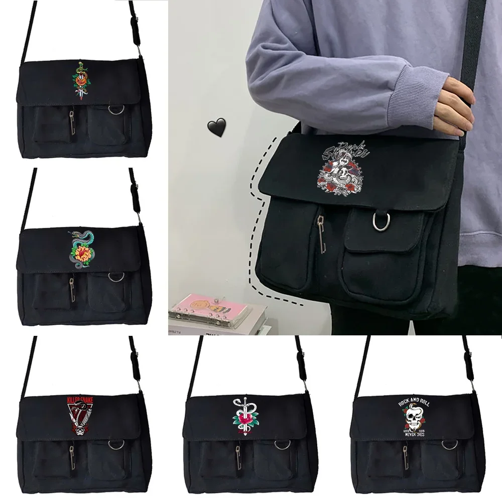 New Outdoor Shopping Cobra Pattern Messenger Bag Large Capacity Crossbody Bag Casual Daily Worker Commute Travel Shoulder Bags