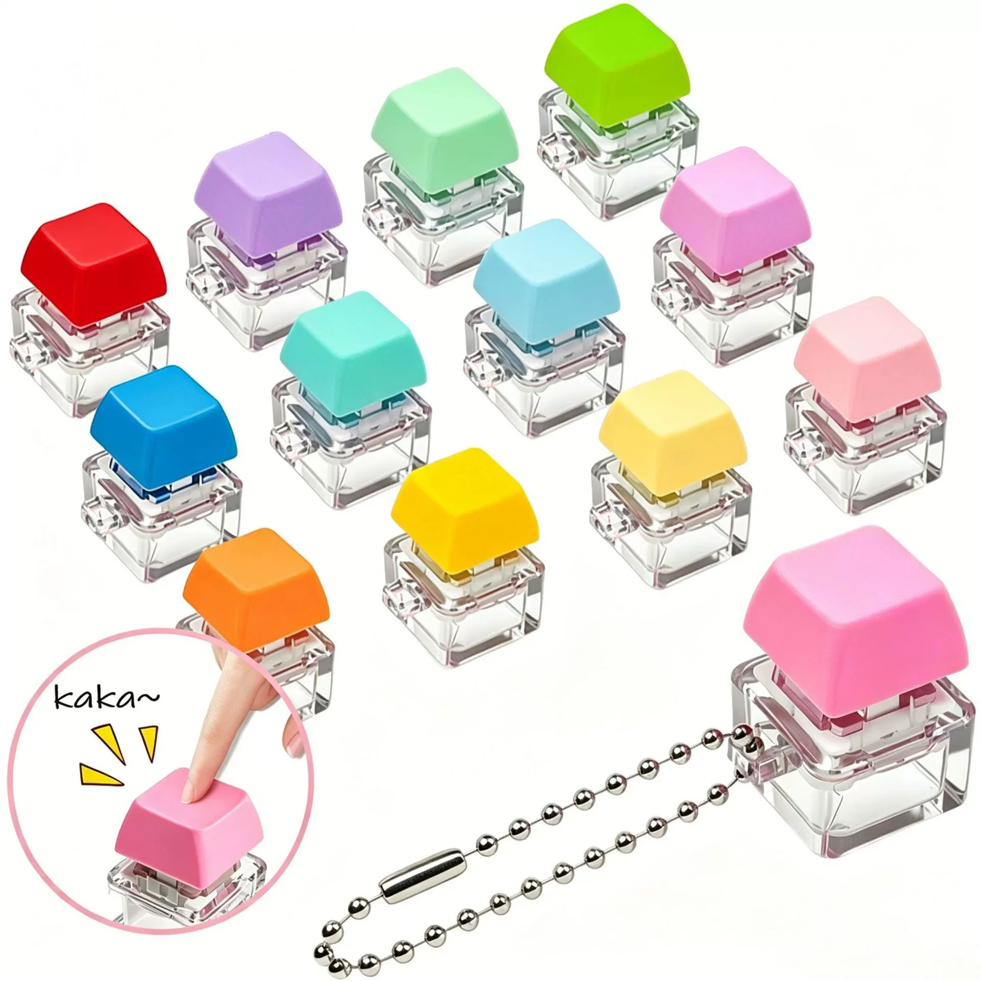Key Switch Keychain Shaft Tester Mechanical Keyboard Fidget Button Fidget Button Finger Toys Relief Stress Gifts For Adults