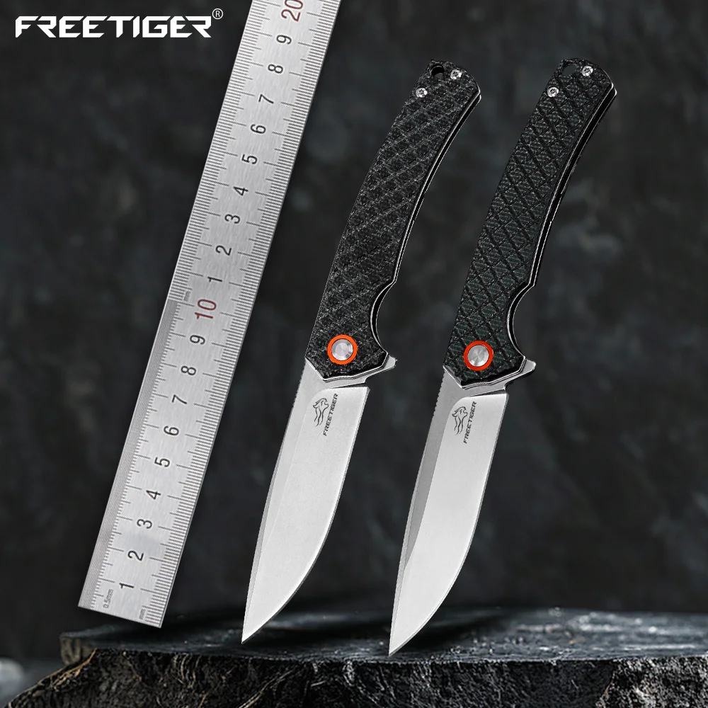 FREETIGER D2 Складной нож с ручкой Микарты Карманный нож для кемпинга, охоты, пешего туризма, выживания, тактический EDC инструмент, резак