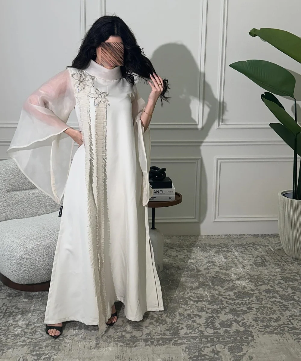 Customized Pastrol Jersey Pleat Pattern A-line High Collar Midi Dresses Bespoke Occasion Chinese Style Sparkle