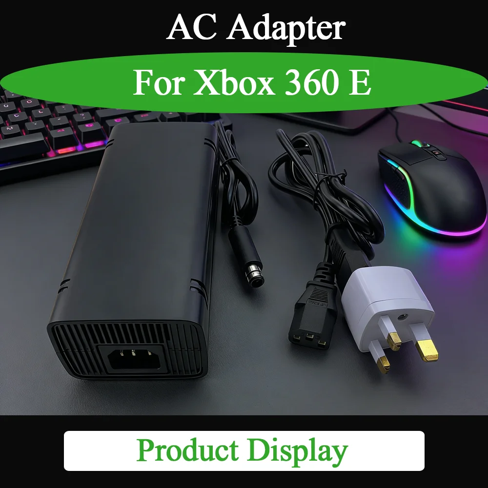 

Новый адаптер питания для Xbox 360E с кабелем, вилки US/EU/UK, 12В 47-63 Гц, 100-240В, дропшиппинг, аксессуары для игр Xbox 360E