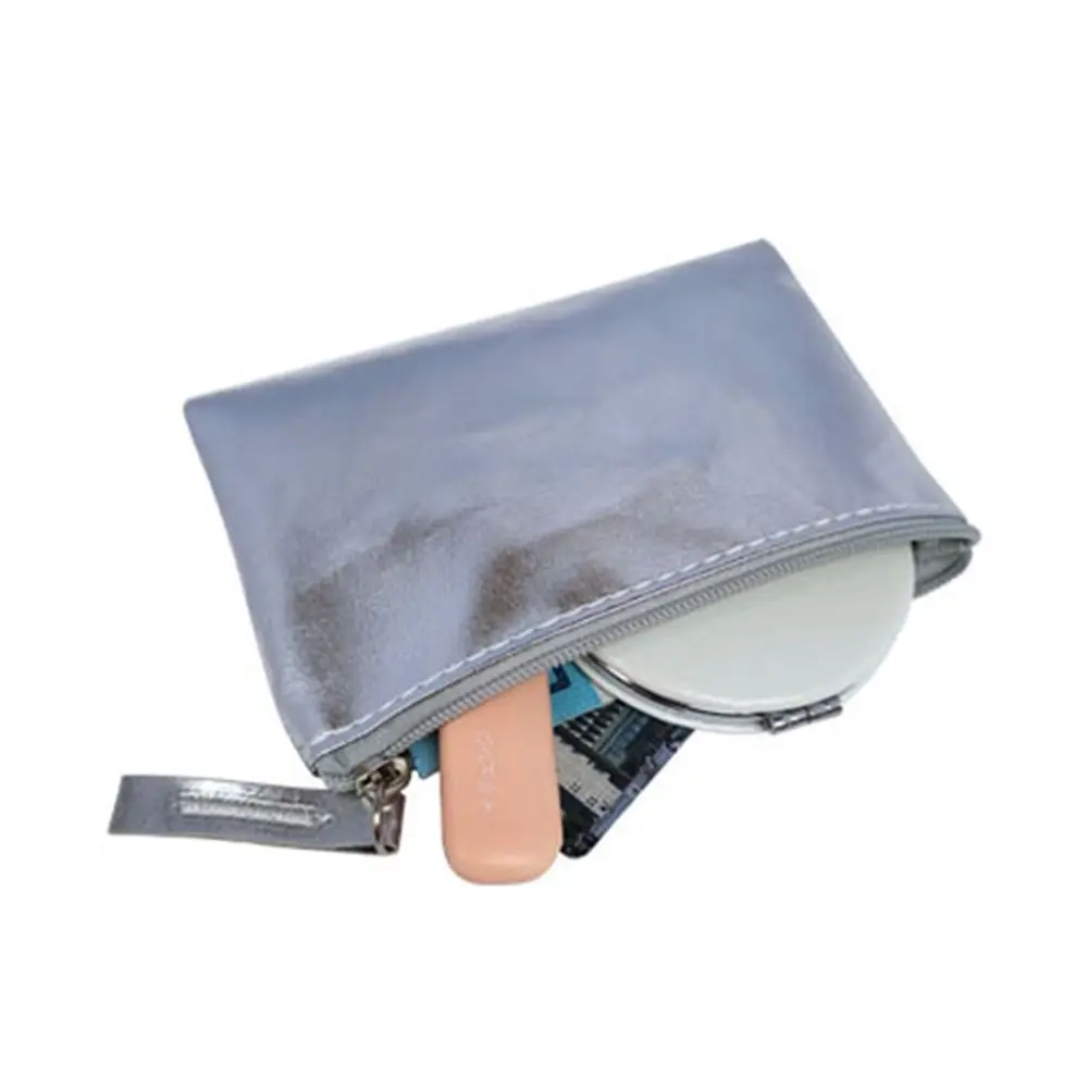 Prosta kosmetyczka, jasna portmonetka z PU, portmonetka na monety w stylu koreańskim, jednolita kolorystycznie, zapinana na zamek, etui na słuchawki, portmonetka na drobne, mała torba męska.