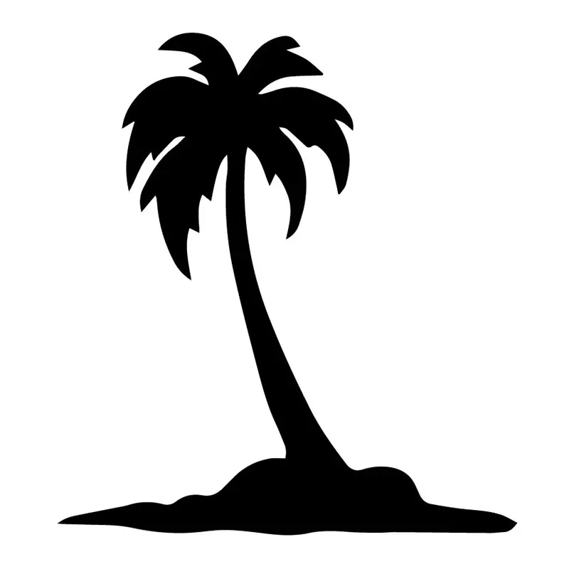 

Coconut Tree Applique Fashion Car Window Decoration Applique Personality Pvc Waterproof Applique Black/white, 17cm * 15cm