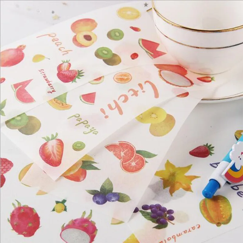 6sheets Cute student paper stickers ink color simple creative decorative hand DIY account daily DIY For Diary Album Scrapbooking