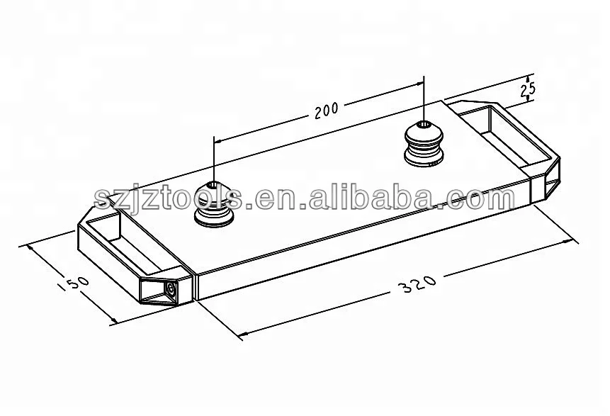 Bolts Clamp zero Point 2-fold Aluminum Pallet for Cnc Machining  3A-110042